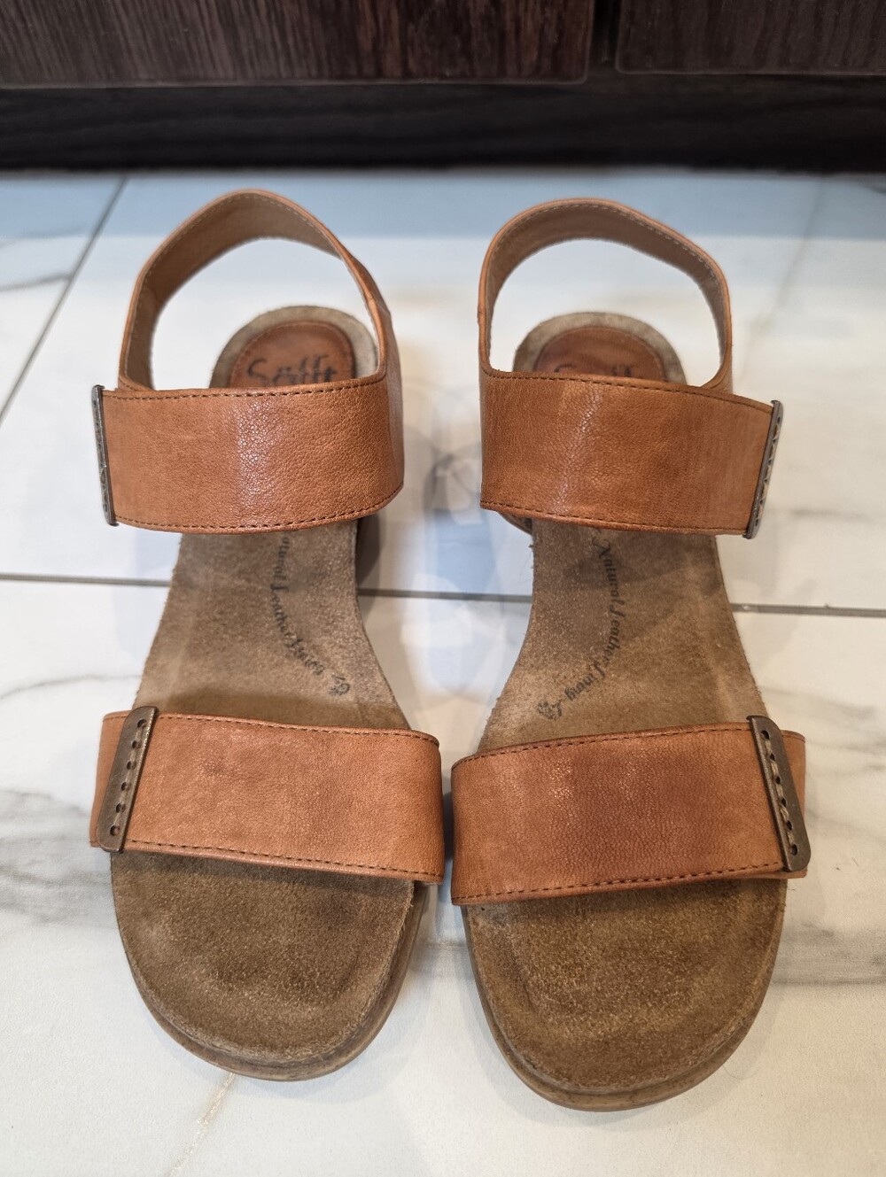 Sofft Tan Leather Sandals -